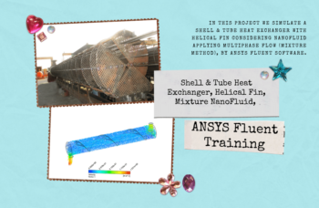 Shell & Tube Heat Exchanger, Helical Fin, Mixture NanoFluid, ANSYS Fluent Training