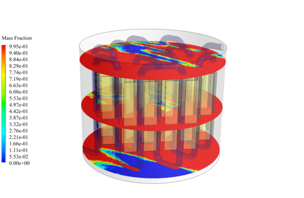 PCM in Shell and Tube Finned Heat Exchanger CFD Simulation - MR CFD