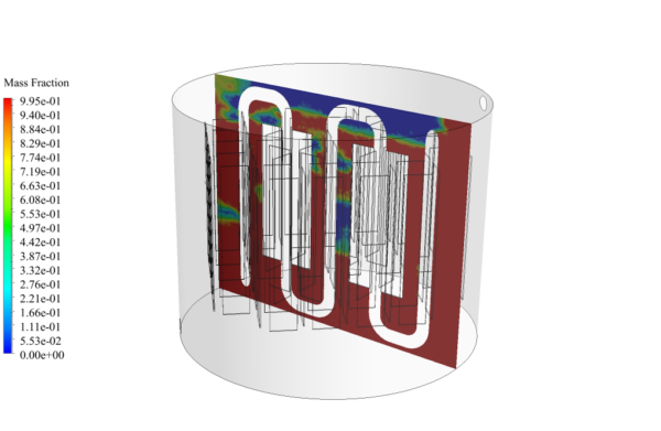 PCM in Shell and Tube Finned Heat Exchanger CFD Simulation - MR CFD