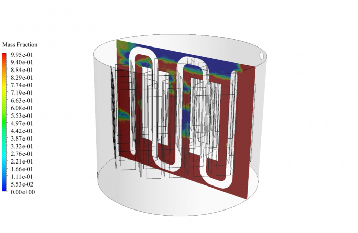 PCM in Shell and Tube Finned Heat Exchanger CFD Simulation - MR CFD