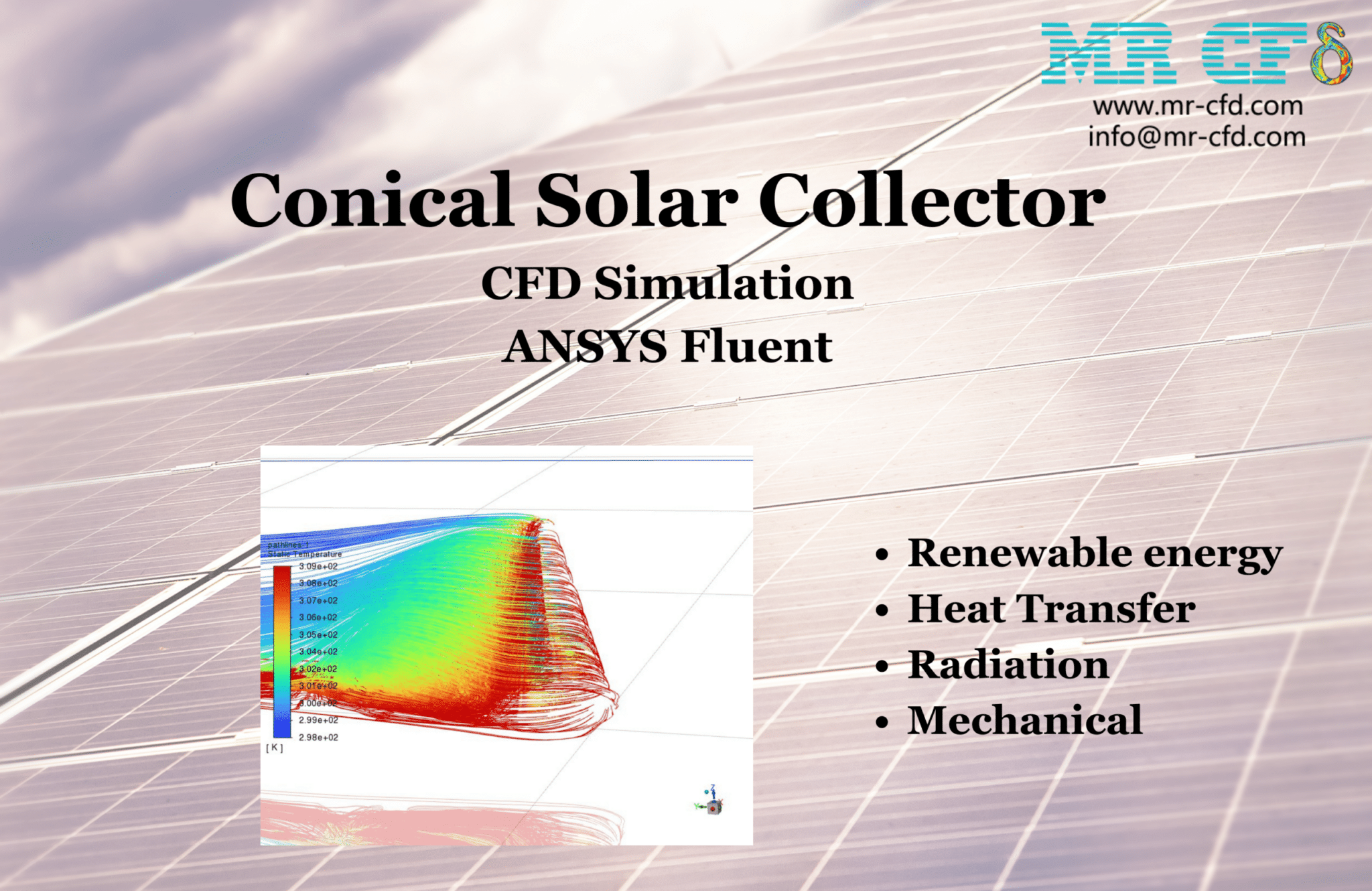Conical Solar Collector CFD Simulation, ANSYS Fluent - MR CFD