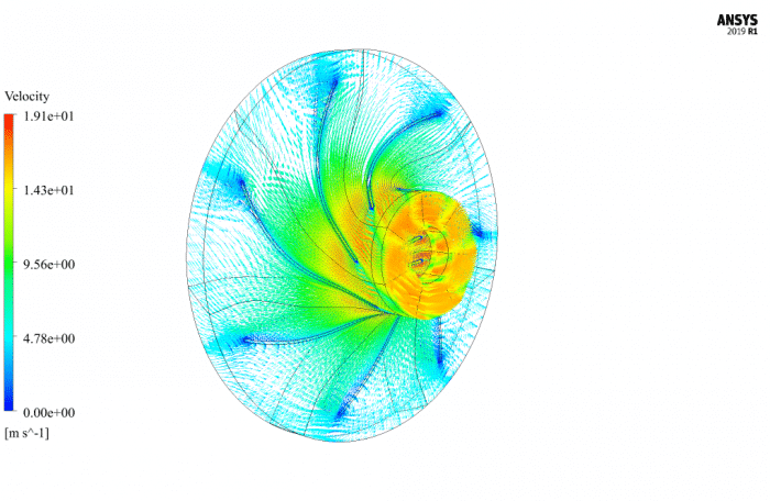 Cavitation in a Radial Flow Pump CFD Simulation - MR CFD