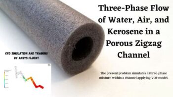 Three-Phase Flow Of Water, Air, And Kerosene In A Porous Zigzag Channel CFD Simulation, ANSYS Fluent