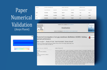 Air Gap Membrane Distillation (AGMD), Paper Numerical Validation, ANSYS Fluent Training