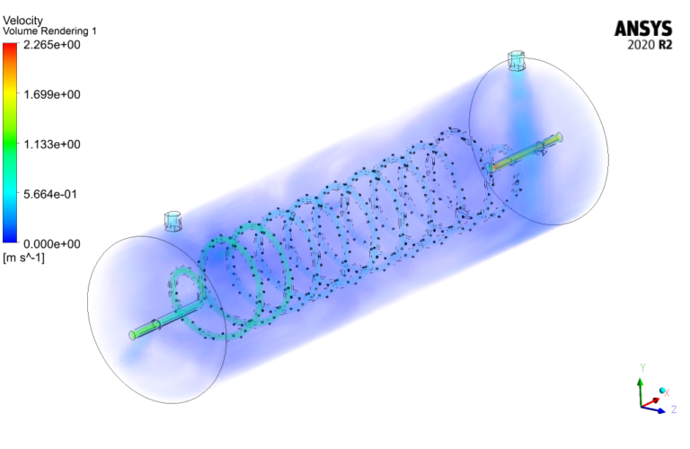 Shell and Helical Tube Heat Exchanger CFD Simulation, ANSYS Fluent ...