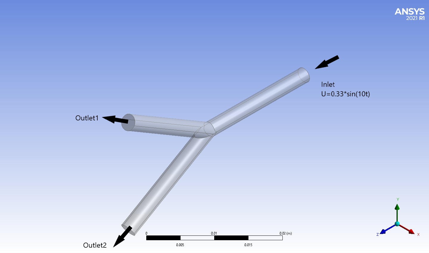 Pulsatile Blood Flow in Arterial Bifurcation Simulation, ANSYS Fluent ...