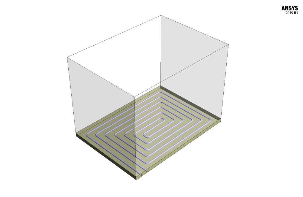 Underfloor Heating System with Spiral Pipe, ANSYS Fluent CFD Simulation ...