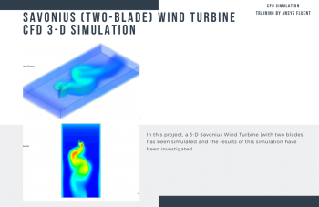 Two-Blade Savonius Wind Turbine CFD Simulation (3-D)