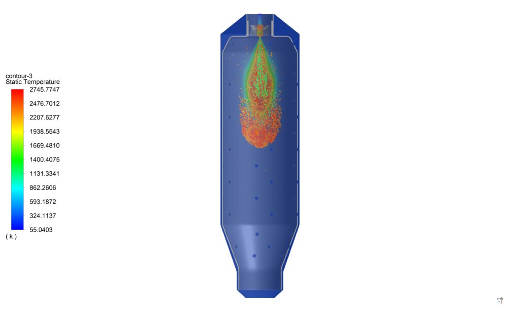Combustion Chamber by DPM, CFD Simulation Ansys Fluent Training - MR CFD