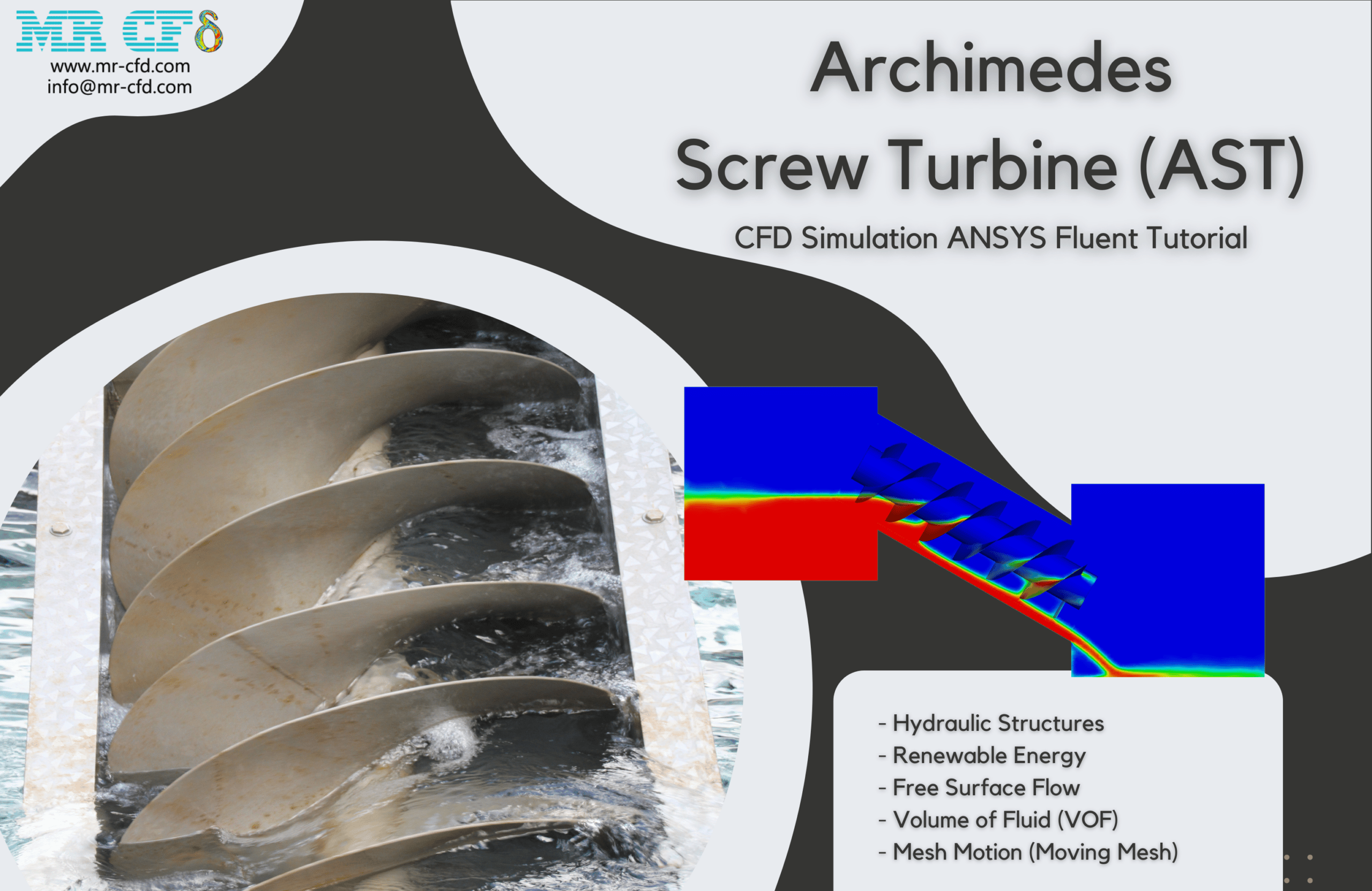 Archimedes Screw Turbine (AST) CFD Simulation - MR CFD