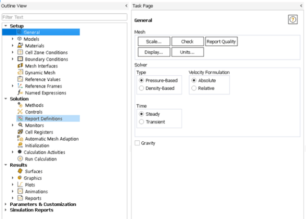 Setting up: solver - MR CFD