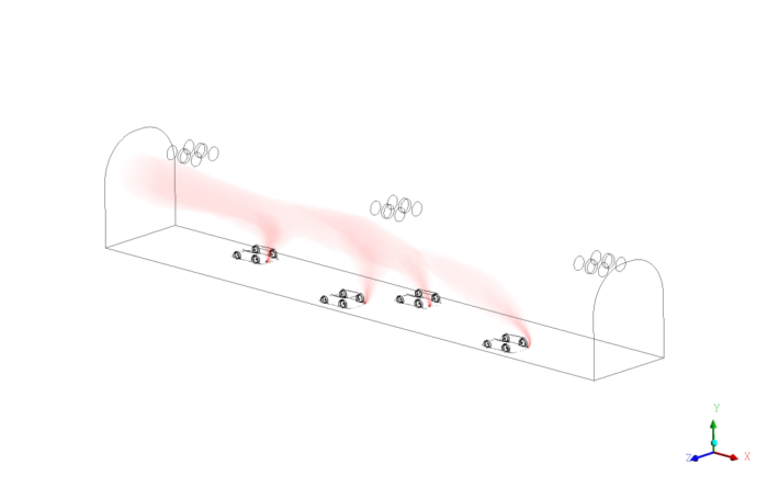 Cfd Volume Rendering Smoke Ventilation Using Jet Fan in a Tunnel, CFD Simulation ANSYS ...
