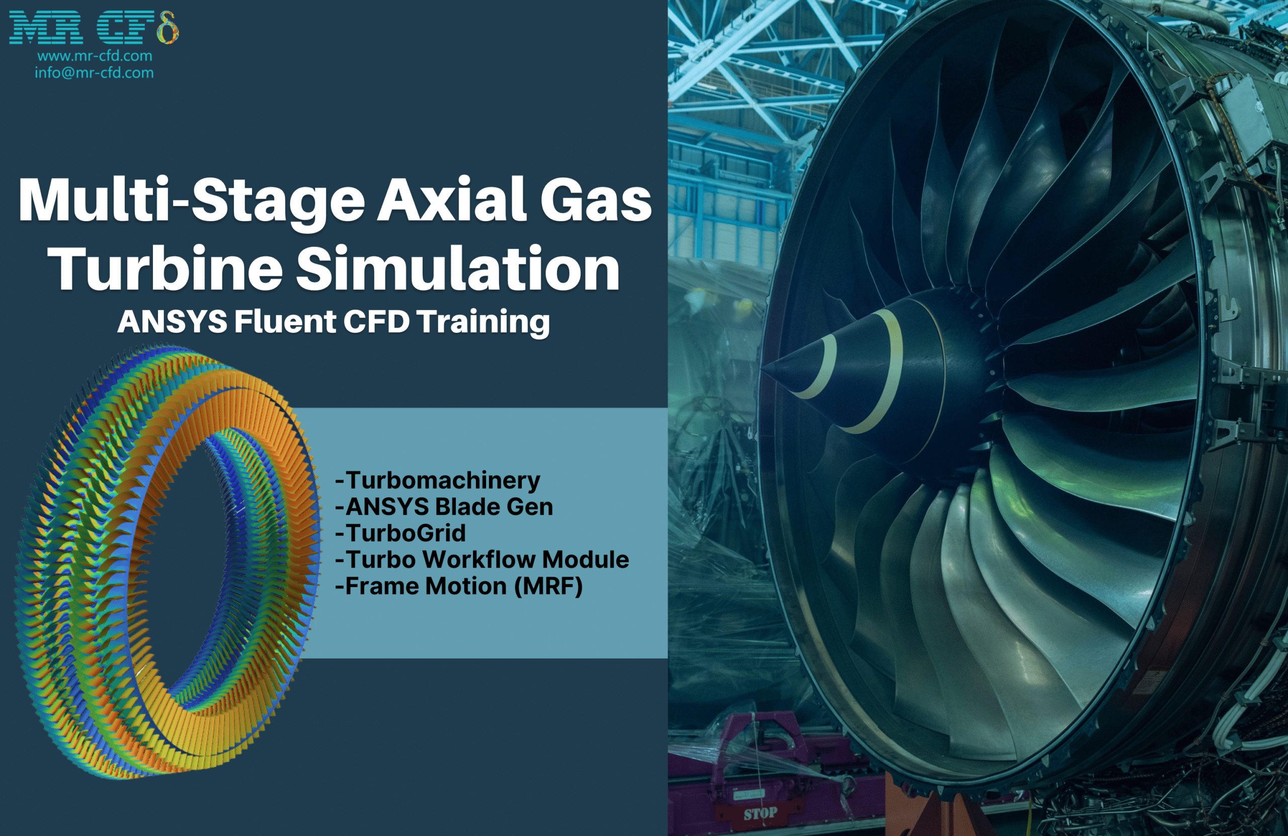 Multi_Stage_Axial_Gas_Turbine_Simulation_Ansys_Fluent_Cfd_Training Aerial Engine Cfd Simulation Training Package