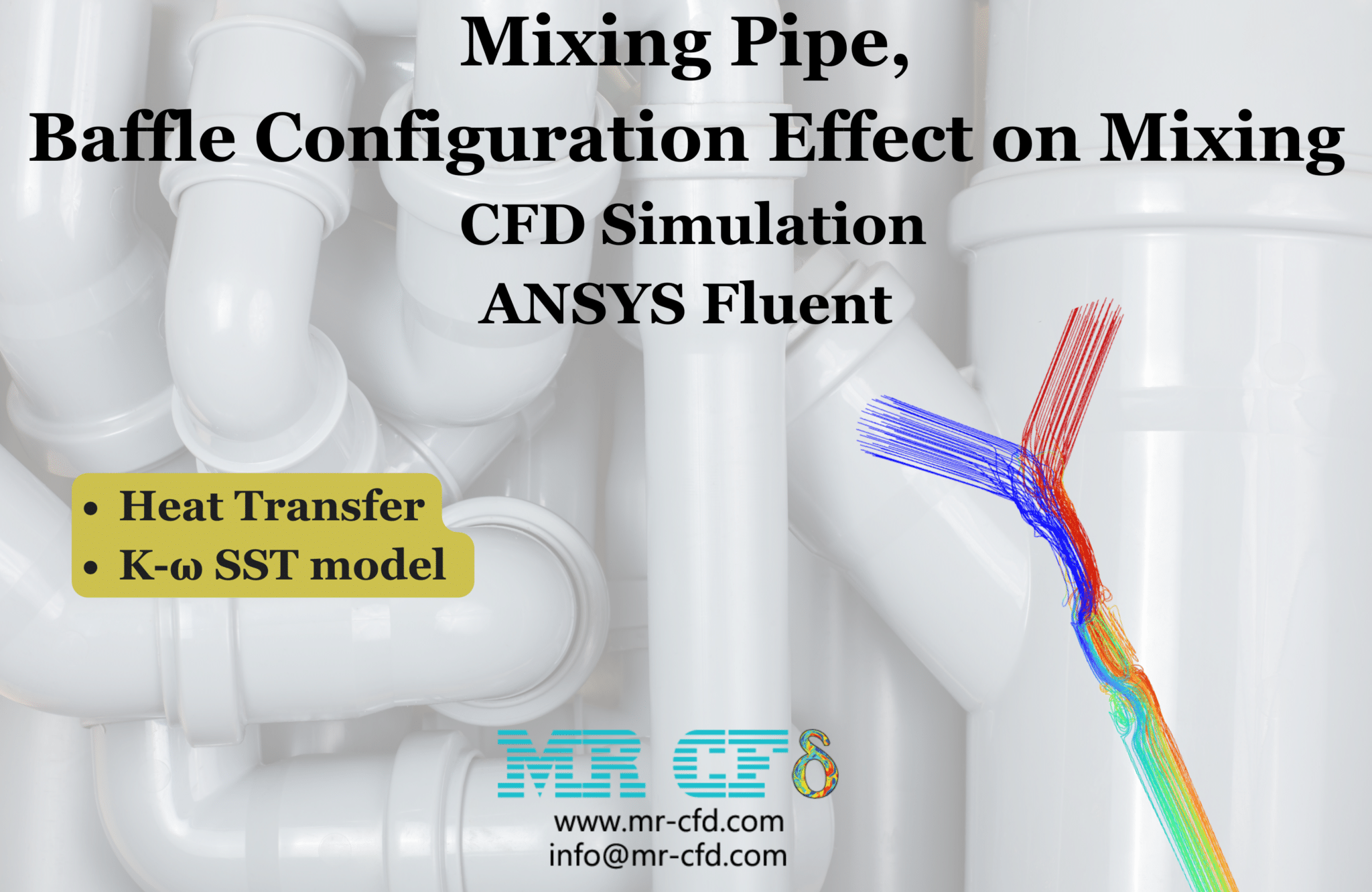 Mixing Pipe, baffle configuration effect on mixing CFD Simulation