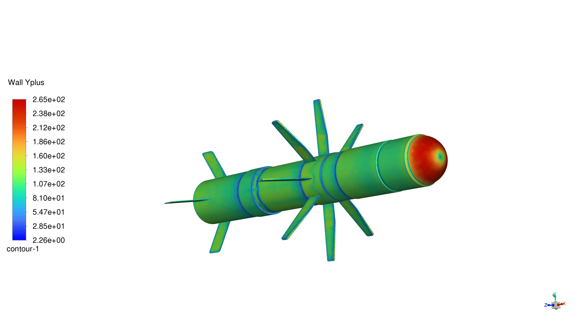 Aerodynamic CFD Simulation of Javelin Rockets, ANSYS Fluent - MR CFD