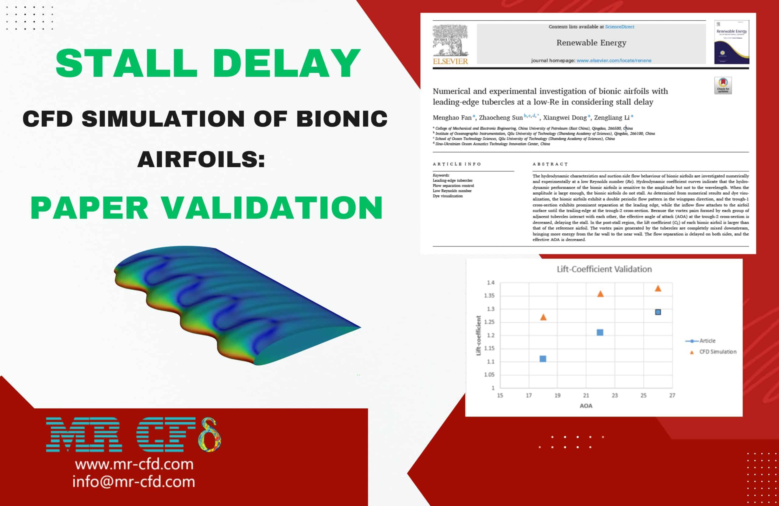 Stall Delay CFD Simulation of Bionic Airfoils: Paper Validation