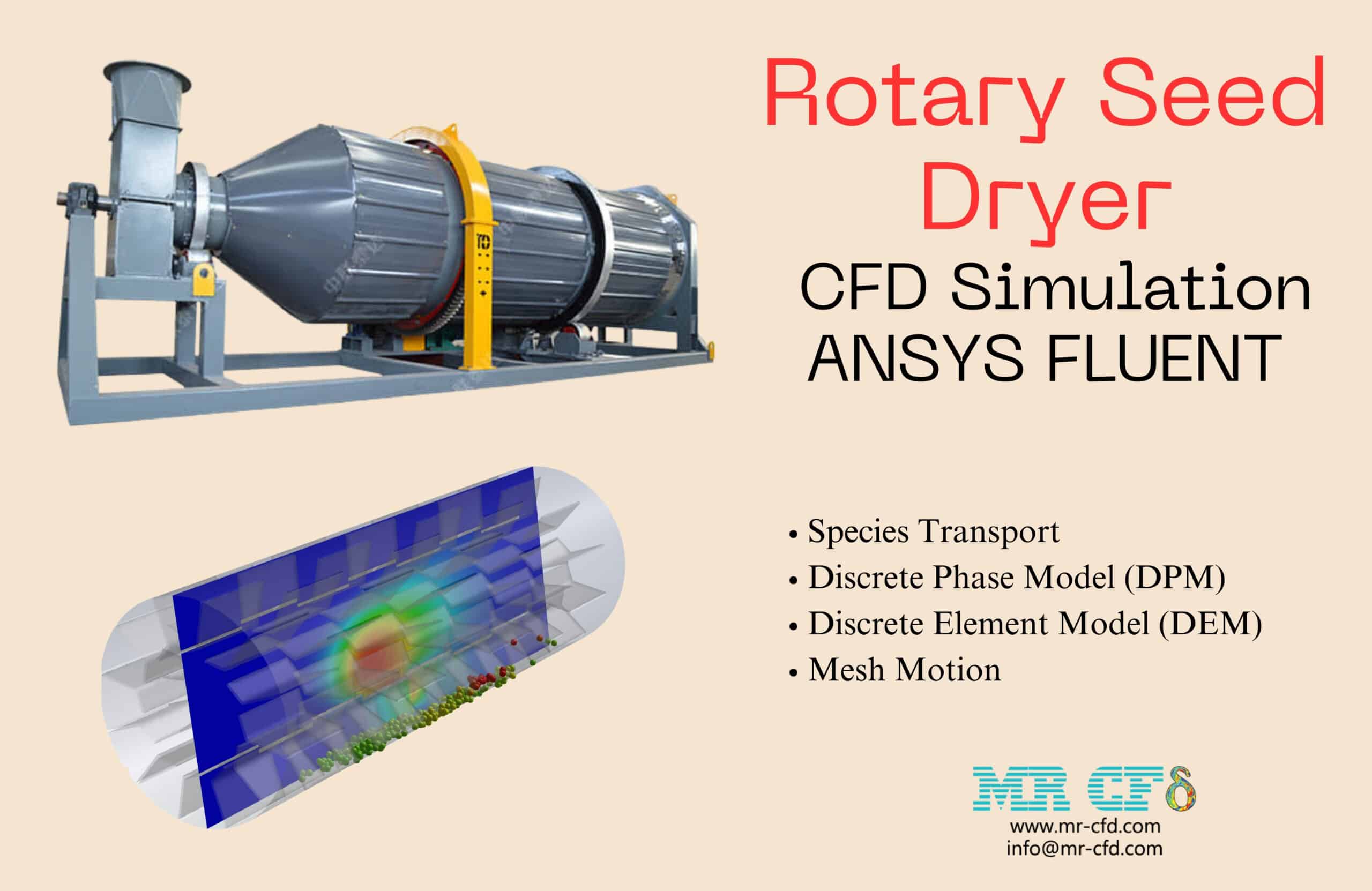 Rotary Seed Dryer CFD Simulation, Using DPM and Moving Mesh, by ANSYS FLUENT