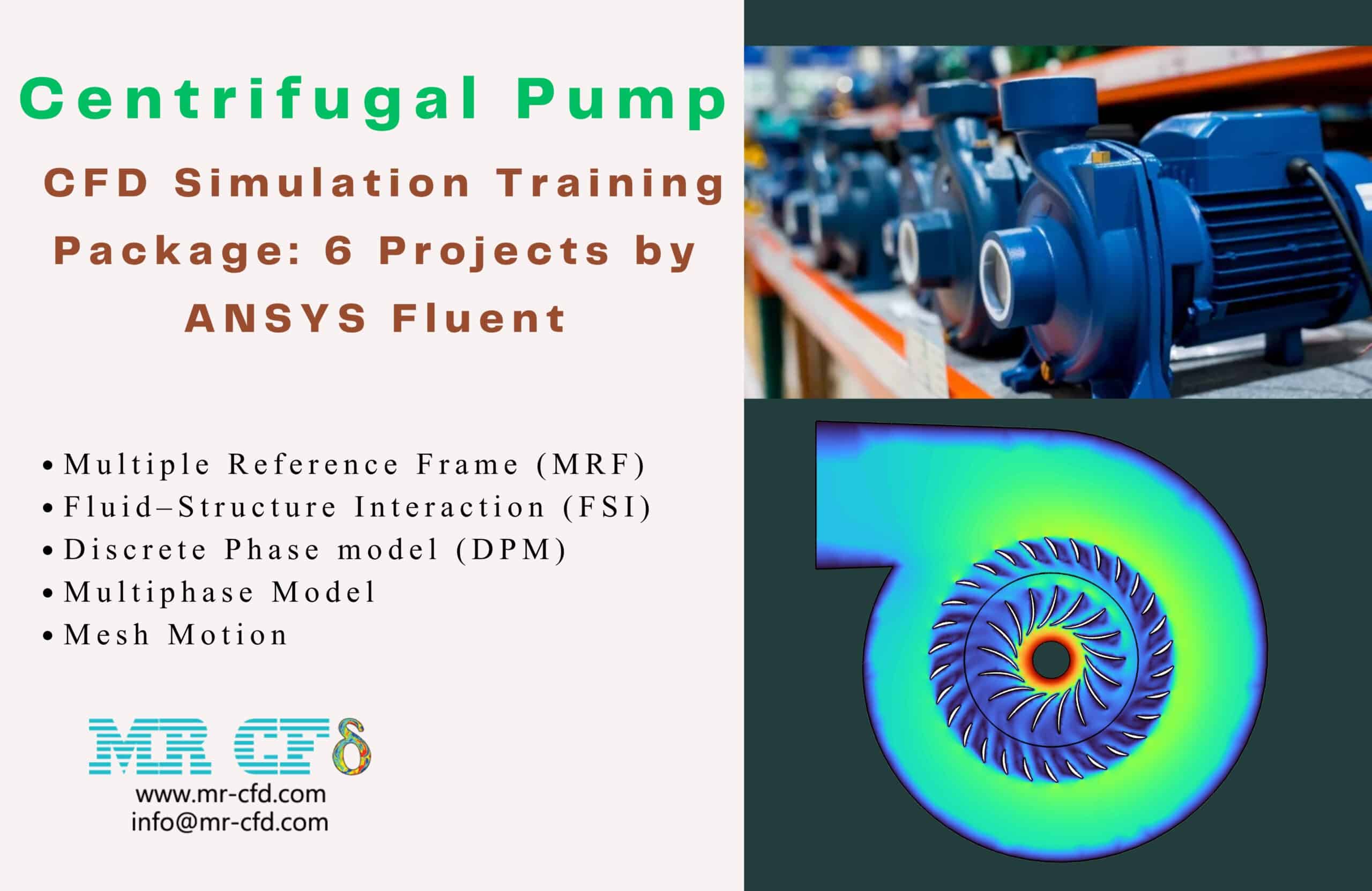 Centrifugal Pump CFD Simulation Training Package: 6 Projects by  ANSYS Fluent