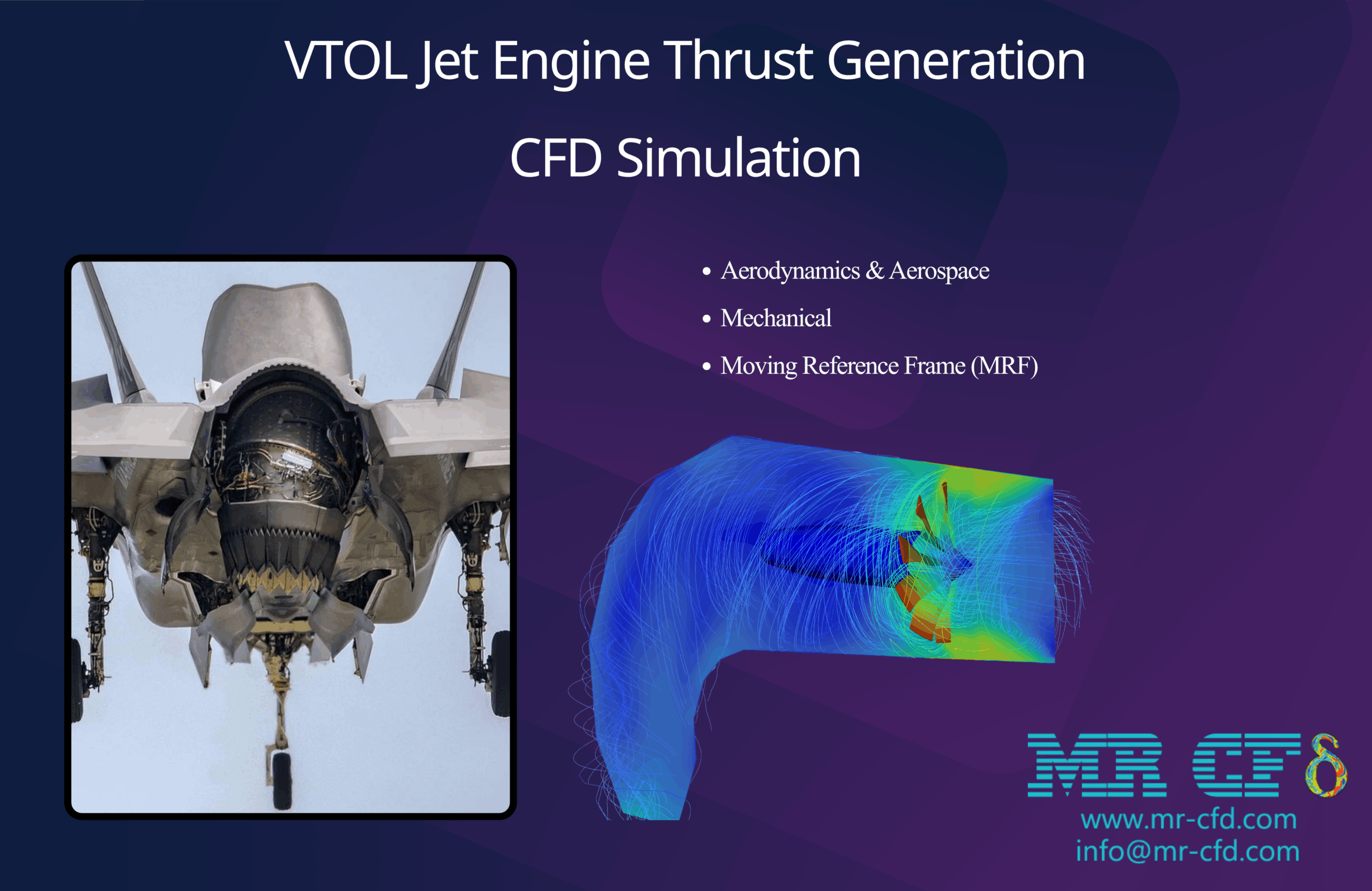 VTOL Jet Engine Thrust Force Generation, CFD Simulation
