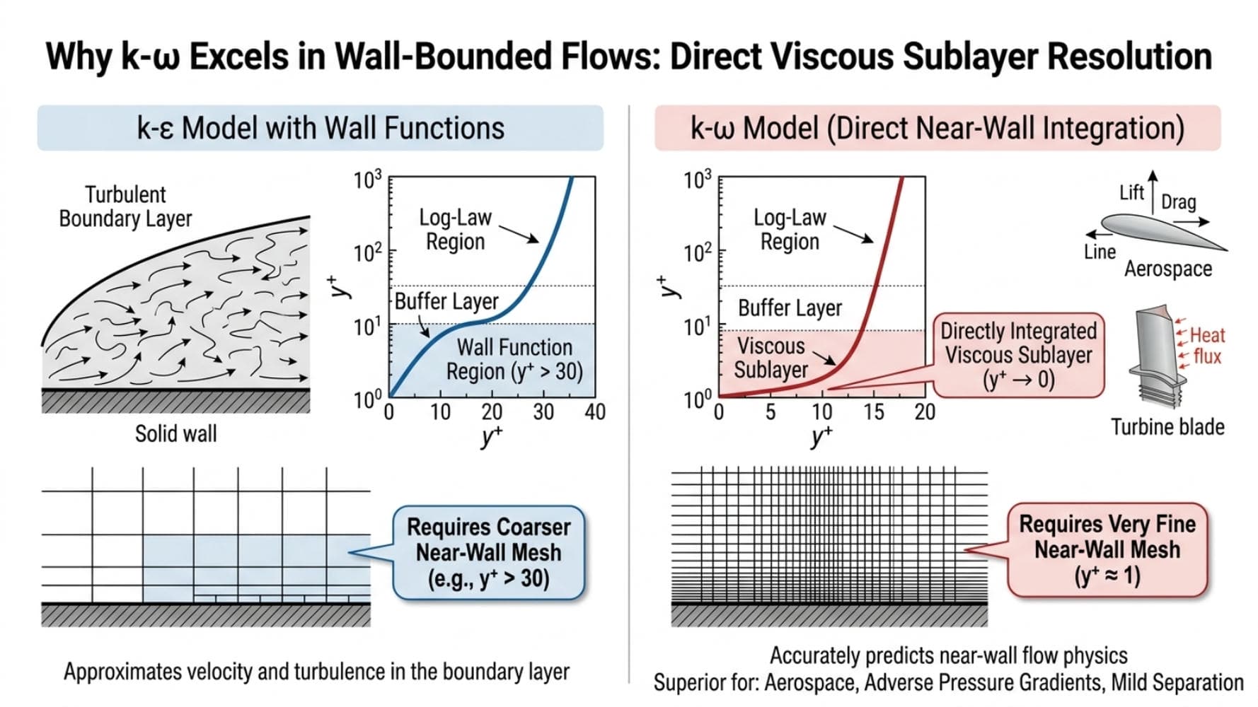 K-Epsilon Vs K-Omega Vs Les: The Ultimate Cfd Turbulence Guide 6 Why Is The K-Omega (K-Ω) Model Family Often Preferred For Wall-Bounded Flows?