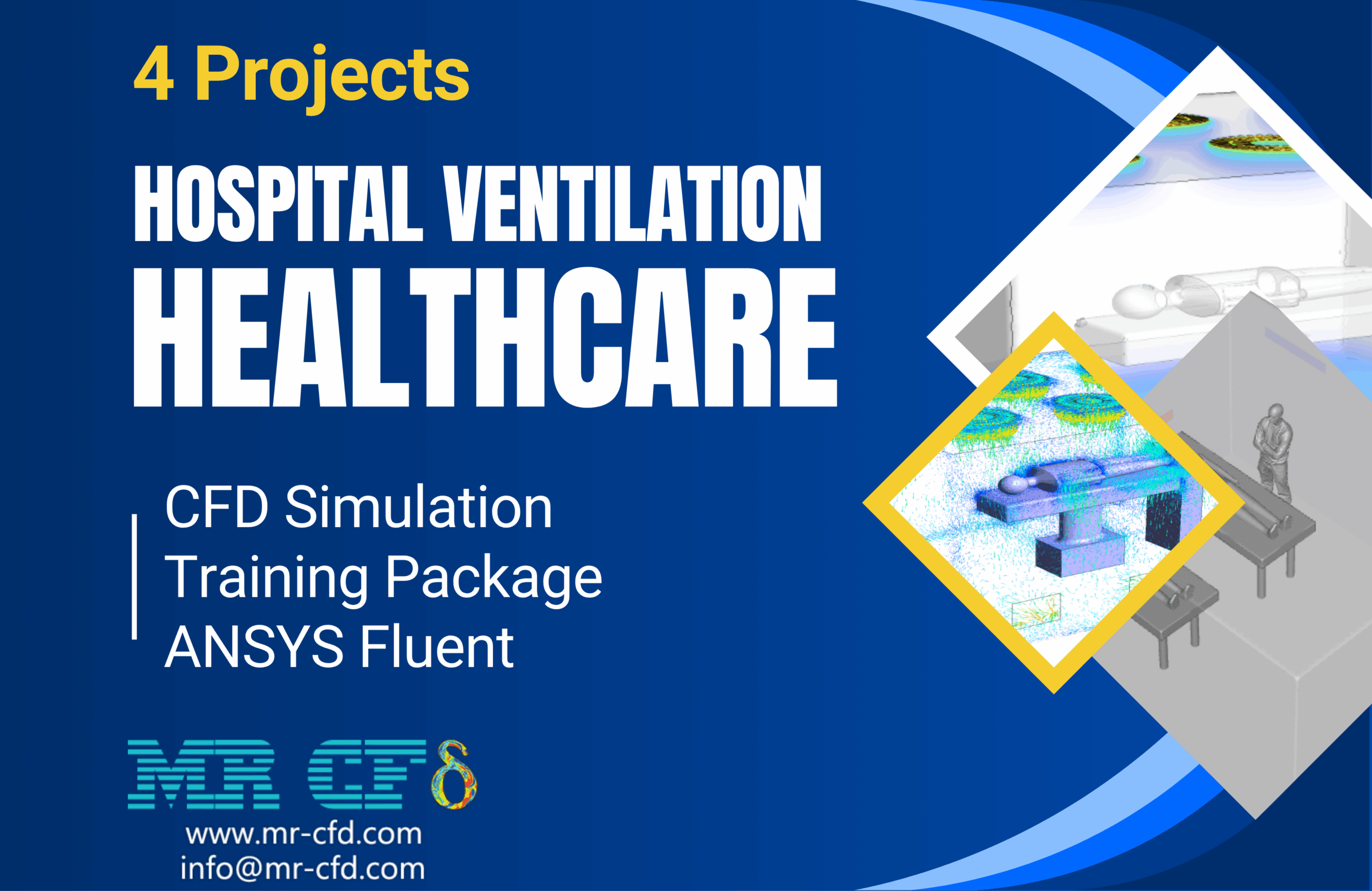 Hospital Ventilation And Healthcare Cfd Simulation Training Package: 4 Projects By Ansys Fluent