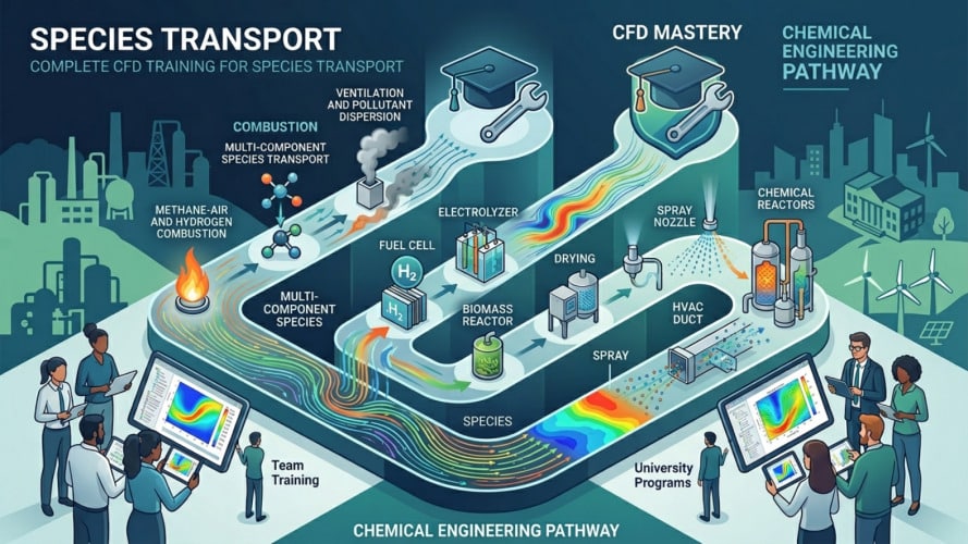 Species Transport And Reacting Flow Golden Training Package: +160 Simulations (All In One Course) 15 Complete Cfd Training For Species Transport, Reacting Flow, And Chemical Engineering Teams