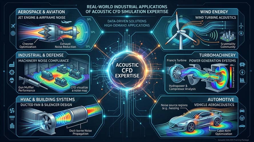 Acoustic Golden Training Package: +35 Simulations (All In One Course) 9 Real-World Industrial Applications Of Acoustic Cfd Simulation Expertise