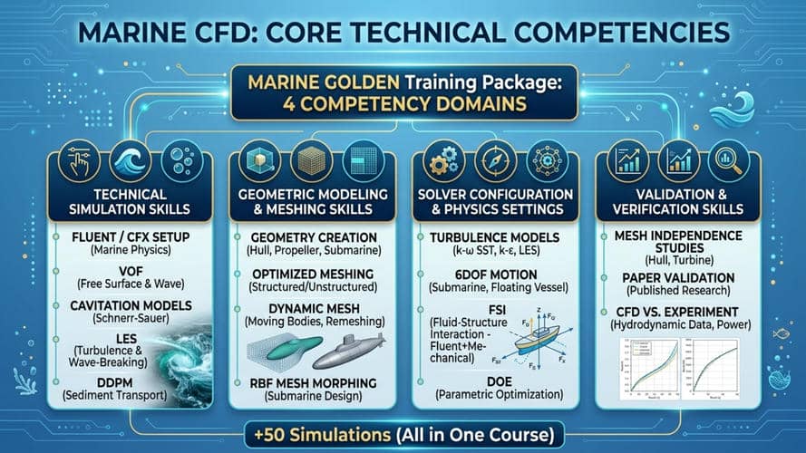 Marine Golden Training Package: +50 Simulations (All In One Course) 9 Core Technical Competencies Developed In This Marine Cfd Training Course